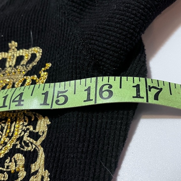 COOGI Black Long Sleeve Henley with Gold Embroidery - Picture 8 of 9